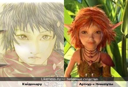 Персонаж из мультфильма Кайдомару и принцесса Селения похожи