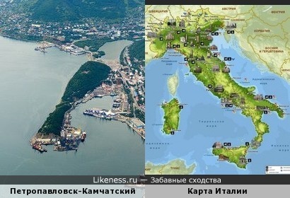 Петропавловск-Камчатский напоминает карту Италии