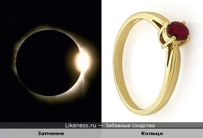 затмение похоже на золотое кольцо с камнем)))