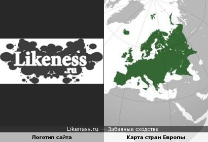 Логотип сайта и карта стран Европы