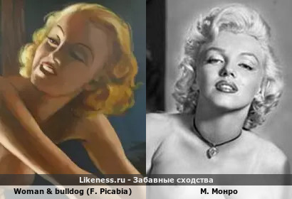 Девушка с картины Фрэнсиса Пикабиа Woman &amp; bulldog напомнила знаменитую блондинку