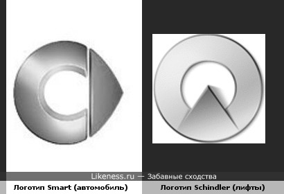 Логотип автомобилей Smart напоминает логотип лифтов Schindler