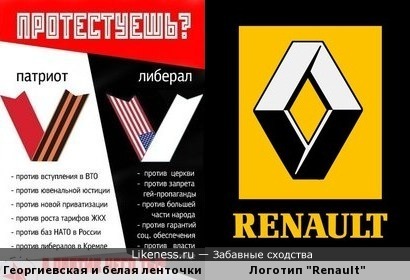 Логотип &quot;Renault&quot; - синтез георгиевской и белой ленточек? :-)