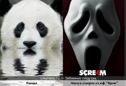 Панда похожа на маску из к\ф &quot;Крик&quot;