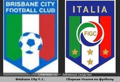 Австралийский клуб Brisbane City похож на эмблему Сборной Италии по футболу