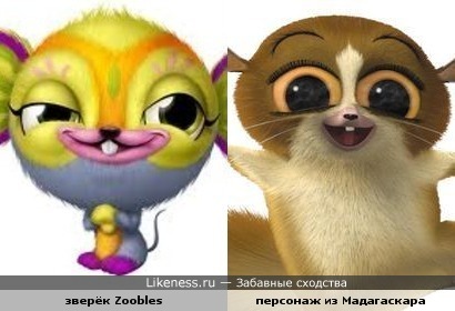 Зверёк Zoobles похож на персонажа из Мадагаскара