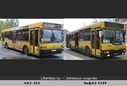 Дизайн автобуса НефАЗ-5299 содран с автобуса МАЗ-104.
