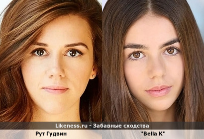 Актриса Рут Гудвин и стоковая модель (*предположительно, нейромодель) "Bella K"