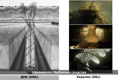 Символ Днк (DNA) &amp; Евгеники (Древо Жизни) напоминает "Лестницу Иакова" &amp; Устав "Генезис" - Ветхозаветной "Книги Бытия" - Убежища (Silo) Укрытия, в заставке сериала