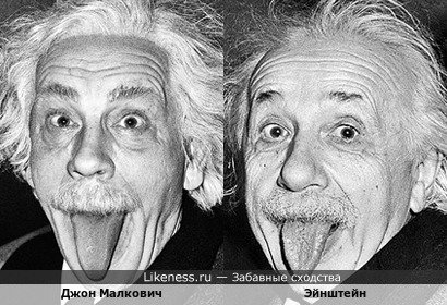 Джон Малкович похож на Эйнштейна