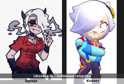 Здрада из "Helltaker" напоминает Коллет из "Brawl Stars"