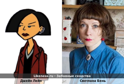 Джейн Лейн из мультсериала "Дарья" похожа на Светлану Бень