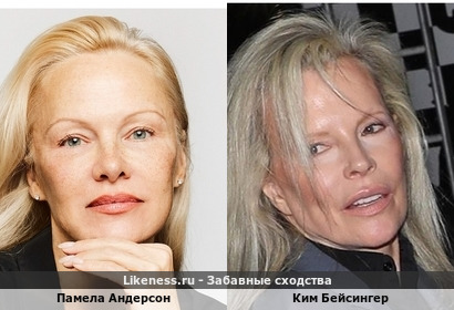 Памела Андерсон в своей "безмакияжной" эре и Ким Бейсингер похожи