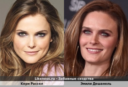 Американские актрисы Кери Рассел и Эмили Дешанель похожи
