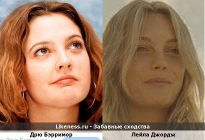 Американские актрисы Дрю Бэрримор ("Ангелы Чарли") и Лейла Джордж (бывшая жена Шона Пенна) похожи