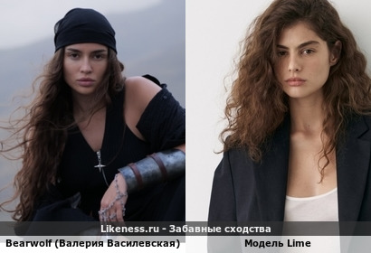 Певица Bearwolf (Валерия Василевская) и модель из съёмки бренда Lime похожи