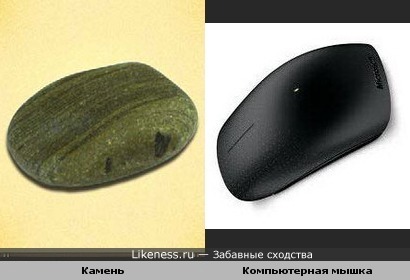 Камень очень напоминает по форме компьютерную мышь