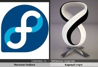 Логотип Fedora и барный стул