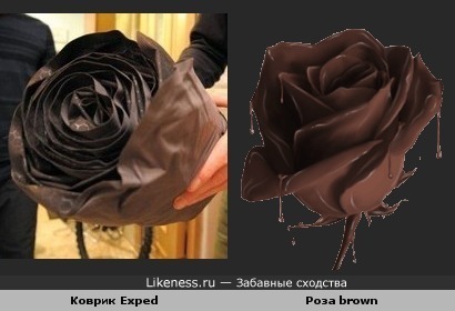 Свёрнутый коврик очень напоминает розу