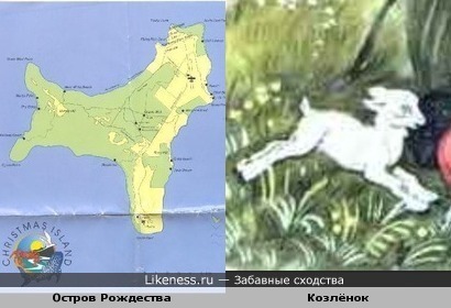 Карта острова Рождества напоминает козлёнка