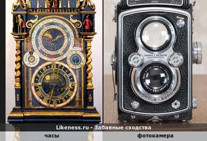 Немецкие часы XVII в. и фотокамера &quot;Rolleiflex Automat&quot; 1937 г