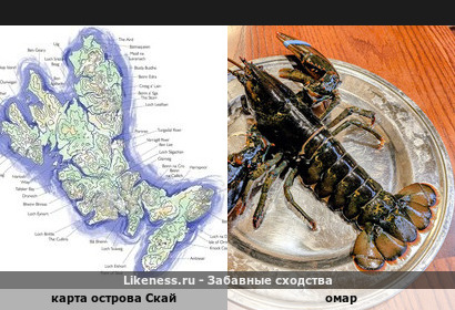 Карта шотландского острова Скай напомнила омара