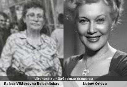 Raissa Viktorovna Beloshitskaya напоминает Liubov Orlova