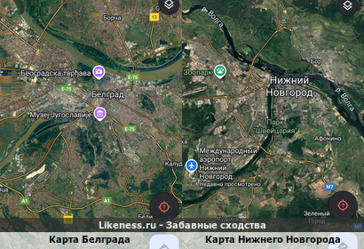 Карта Белграда напоминает карту Нижнего Новгорода