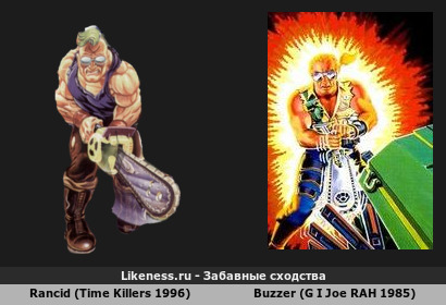 Rancid (Time Killers 1996 год) напоминает Buzzer (G I Joe RAH 1985 год)