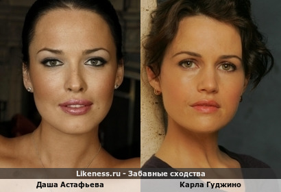 Даша Астафьева похожа на Карлу Гуджино