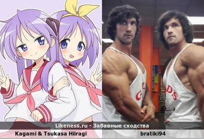 Kagami &amp; Tsukasa Hiiragi напоминает bratiki94