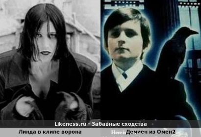 Линда в клипе ворона напоминает Демийного из Омен2