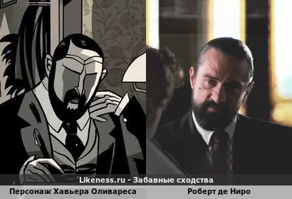 Персонаж с рисунка Хавьера Оливареса напоминает Роберта Де Ниро в "Сердце ангела"