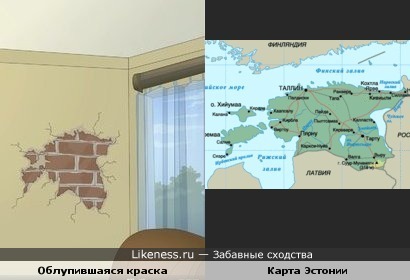 Облупившаяся краска на стене в кадре из мультфильма &quot;School 13&quot; похожа на границу Эстонии