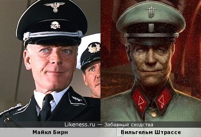Майкл Бирн (Полковник Фогель) и генерал Вильгельм Штрассе (Wolfenstein: The New Order)