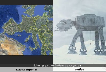 Карта Европы похожа на робота из &quot;Звёздных войн&quot;