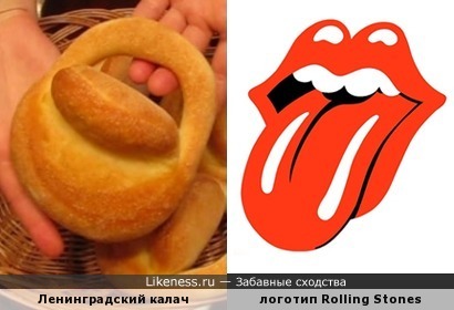 Ленинградский калач и логотип Rolling Stones