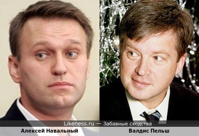Алексей Навальный похож на Валдиса Пельша