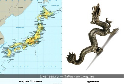 Очертаниями Япония похожа на дракона