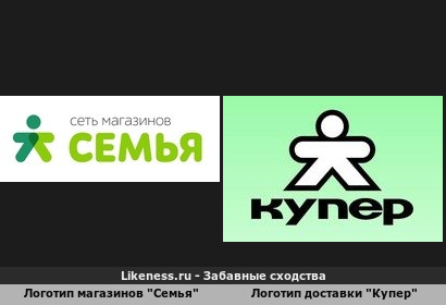 Логотип магазинов "Семья" и логотип доставки "Купер"