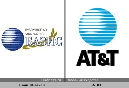 Логотип украинского банка «Базис» похож на старый логотип компании «AT&amp;T»