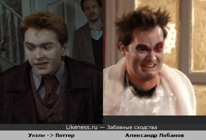 Один из близнецов Уизли, превращающийся в Поттера, напомнил Александра Лобанова, пародиста Большой Разницы