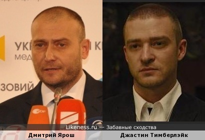 Дмитрий Ярош похож на Джастина Тимберлэйка