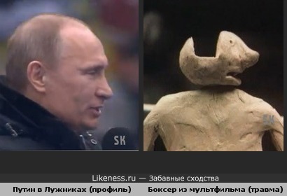Путин в Лужниках как травмированный боксер из м/ф (superoofer)