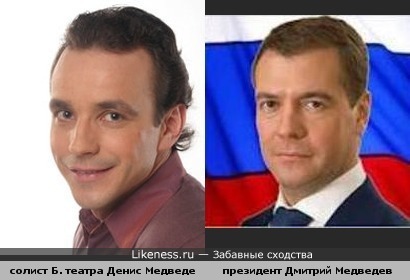 Денис Медведев похож на Дмитрия Медведева